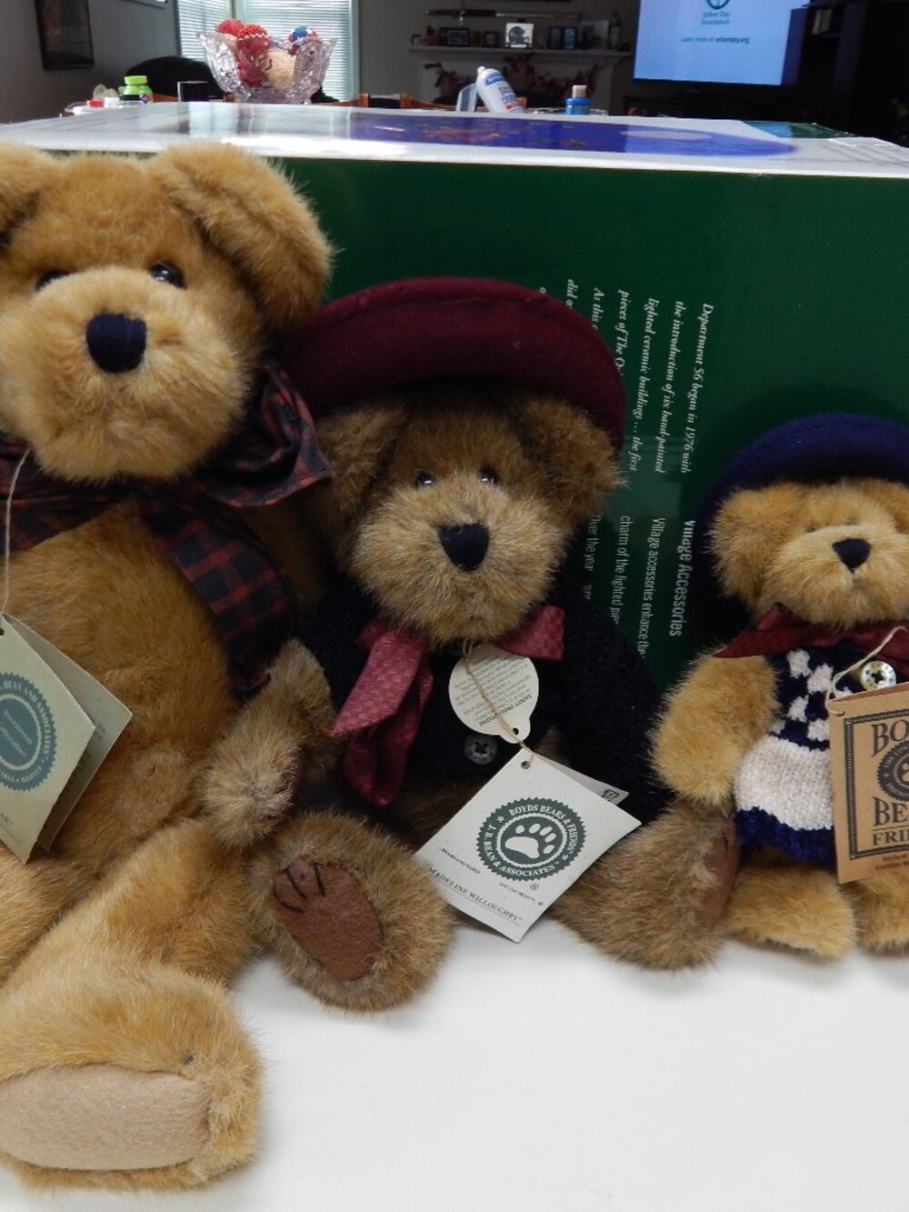 Vintage Lot of 3 Boyds Bears Plush Collection Multiple Sizes
